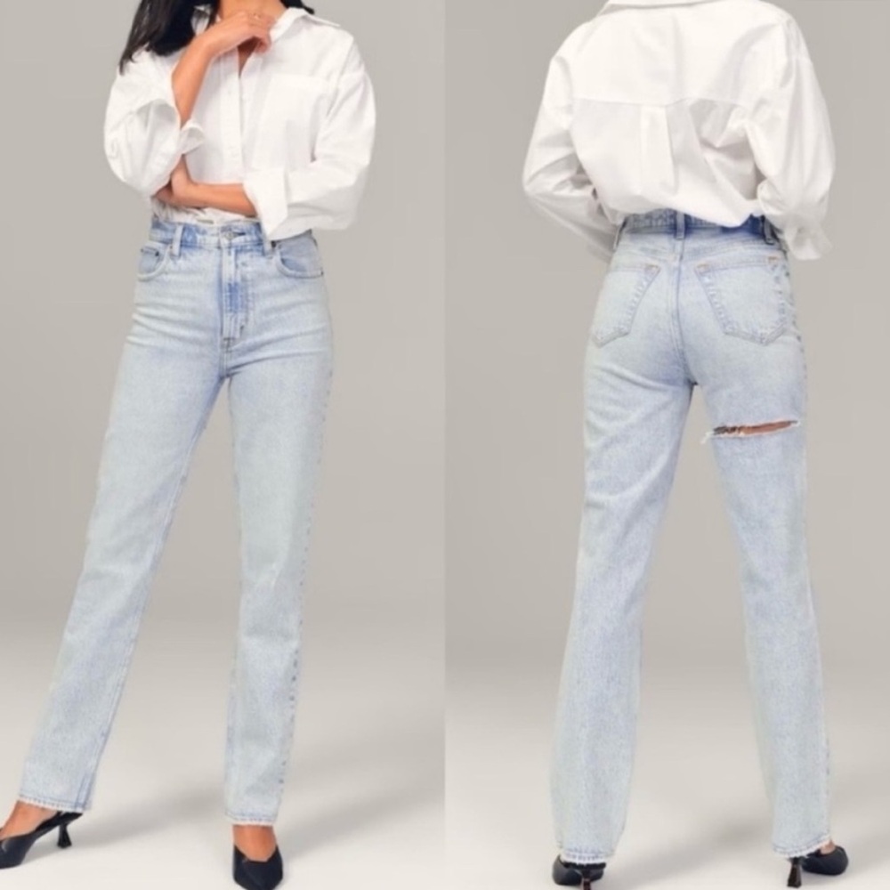 A&F 90s Ultra High Rise Straight Jeans